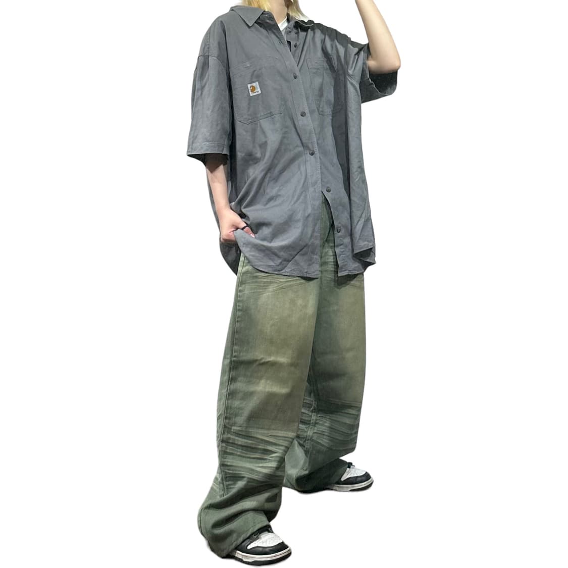 green wide pants 상품이미지2