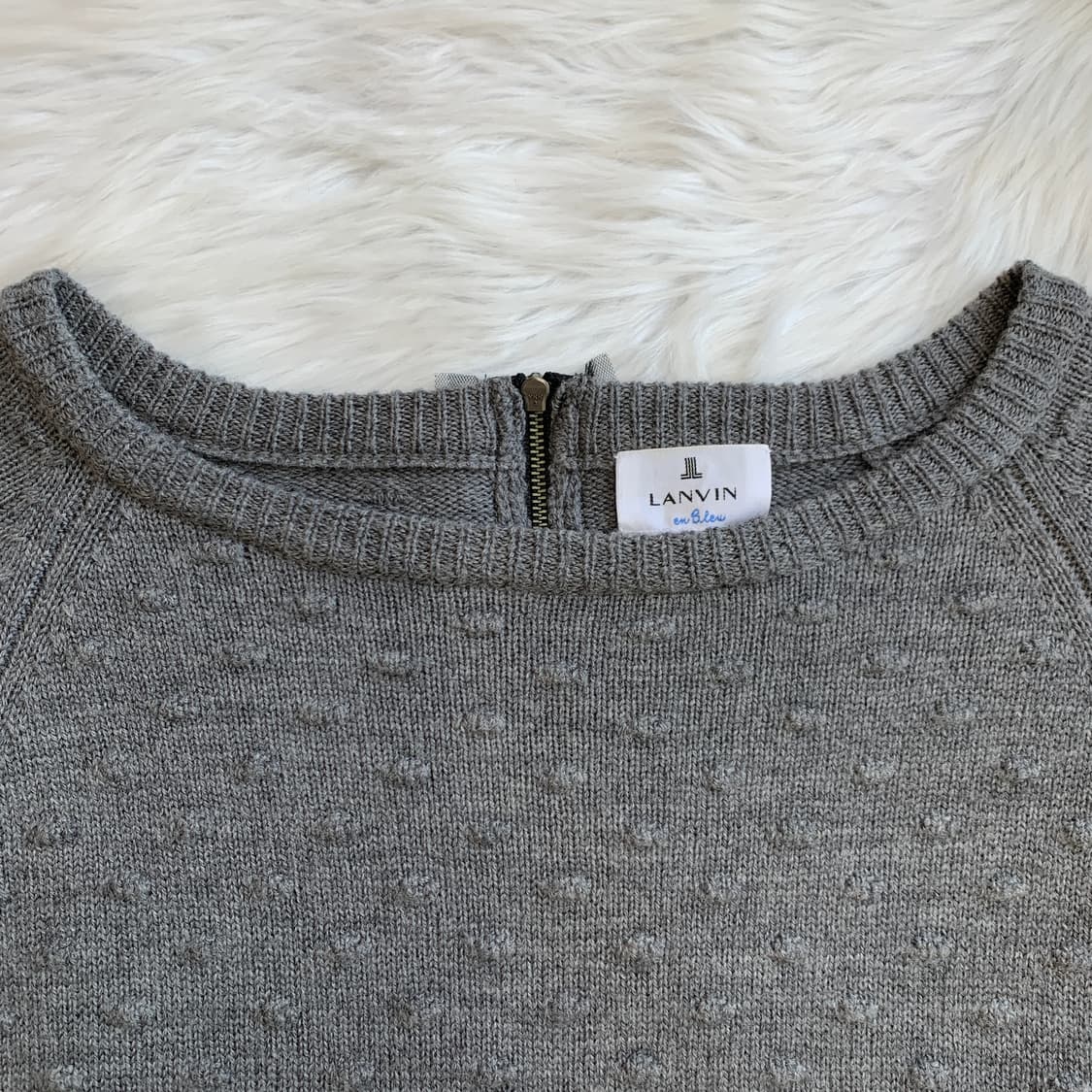 랑방 LANVIN 레이스 배색 보트넥 엠보 니트 1693 상품이미지4