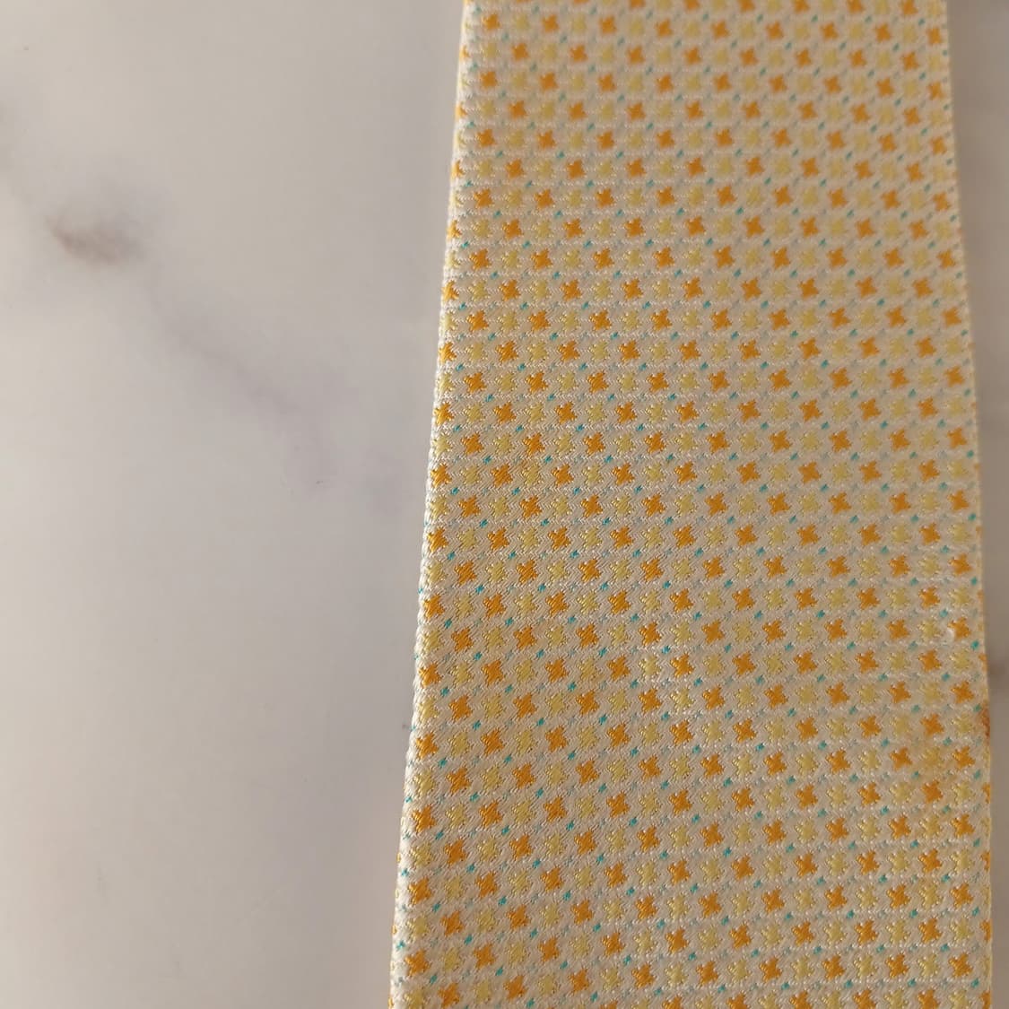 메트로시티 실크 옐로우 미니패턴 슬림넥타이 7.3cm B등급 A19603 상품이미지10