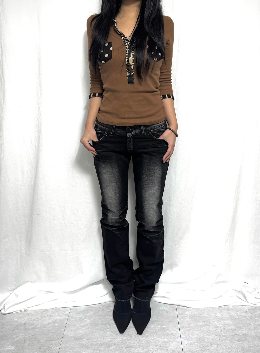 Washed black skinny jeans 상품이미지1