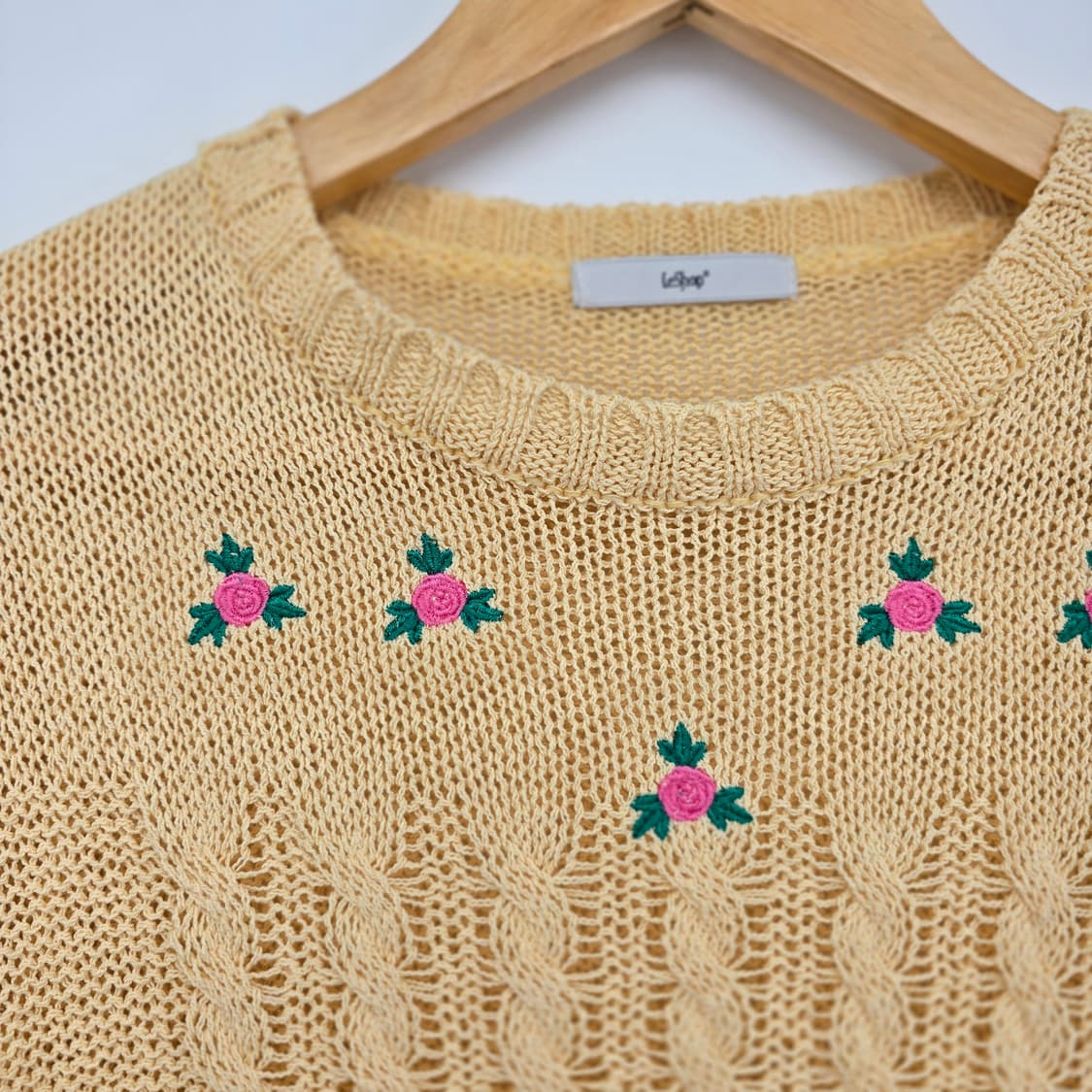 LeShop 꽃자수 니트 옐로우 F 상품이미지4