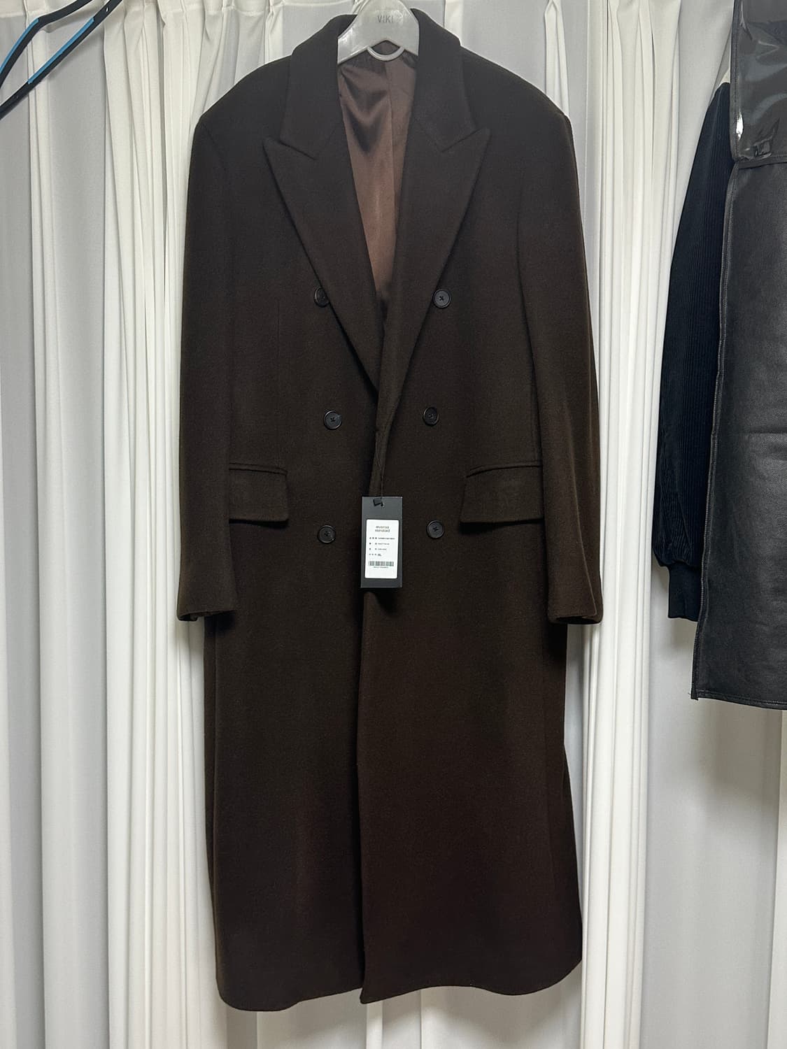 (새상품)무신사 캐시미어 블렌드 대디 숄더 더블 롱 코트 상품이미지2