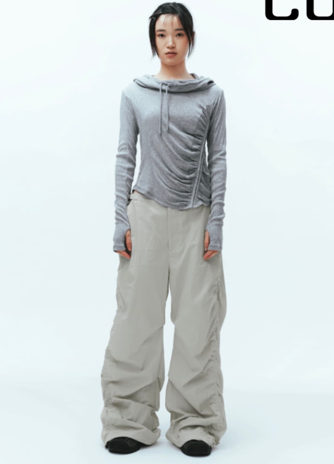 코이세이오 셔링후크후드 그레이 상품이미지2