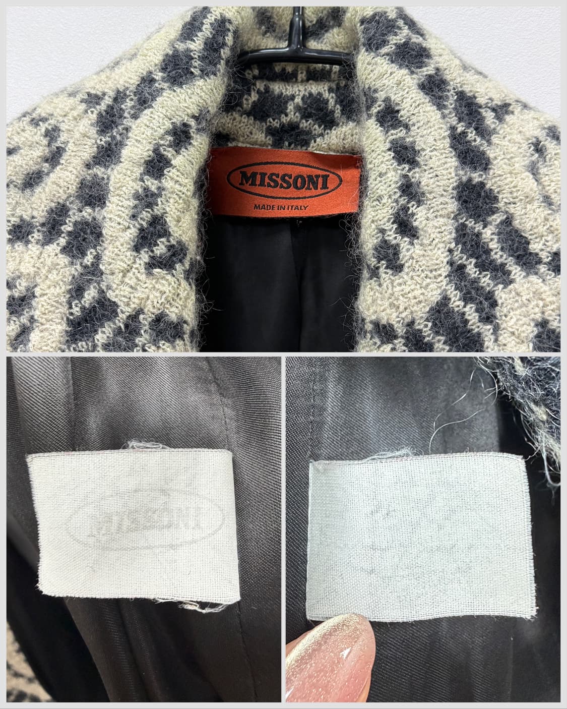 미쏘니 패턴 울 벨티드 코트 상품이미지6