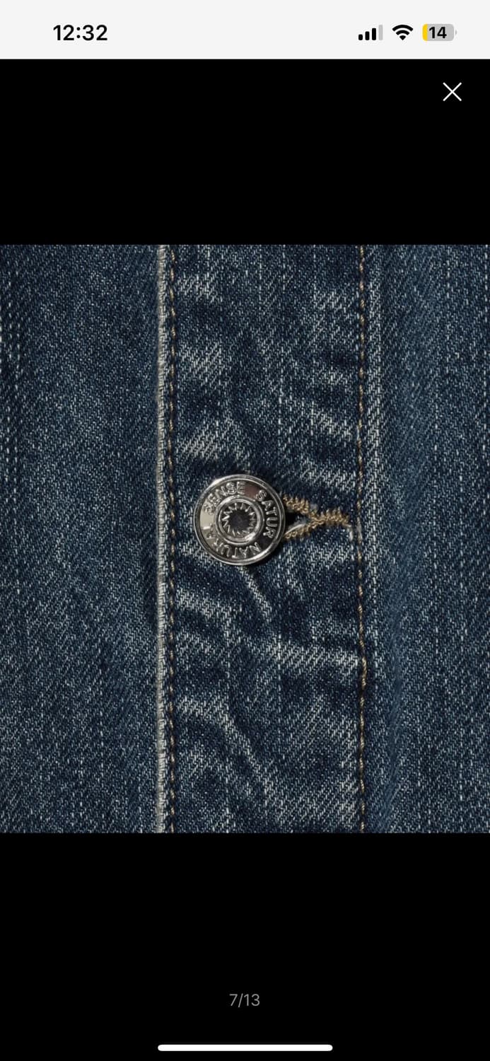 세터 심볼 브로치 데님 트러커 자켓 유니온 워시드 블루 청자켓 상품이미지9