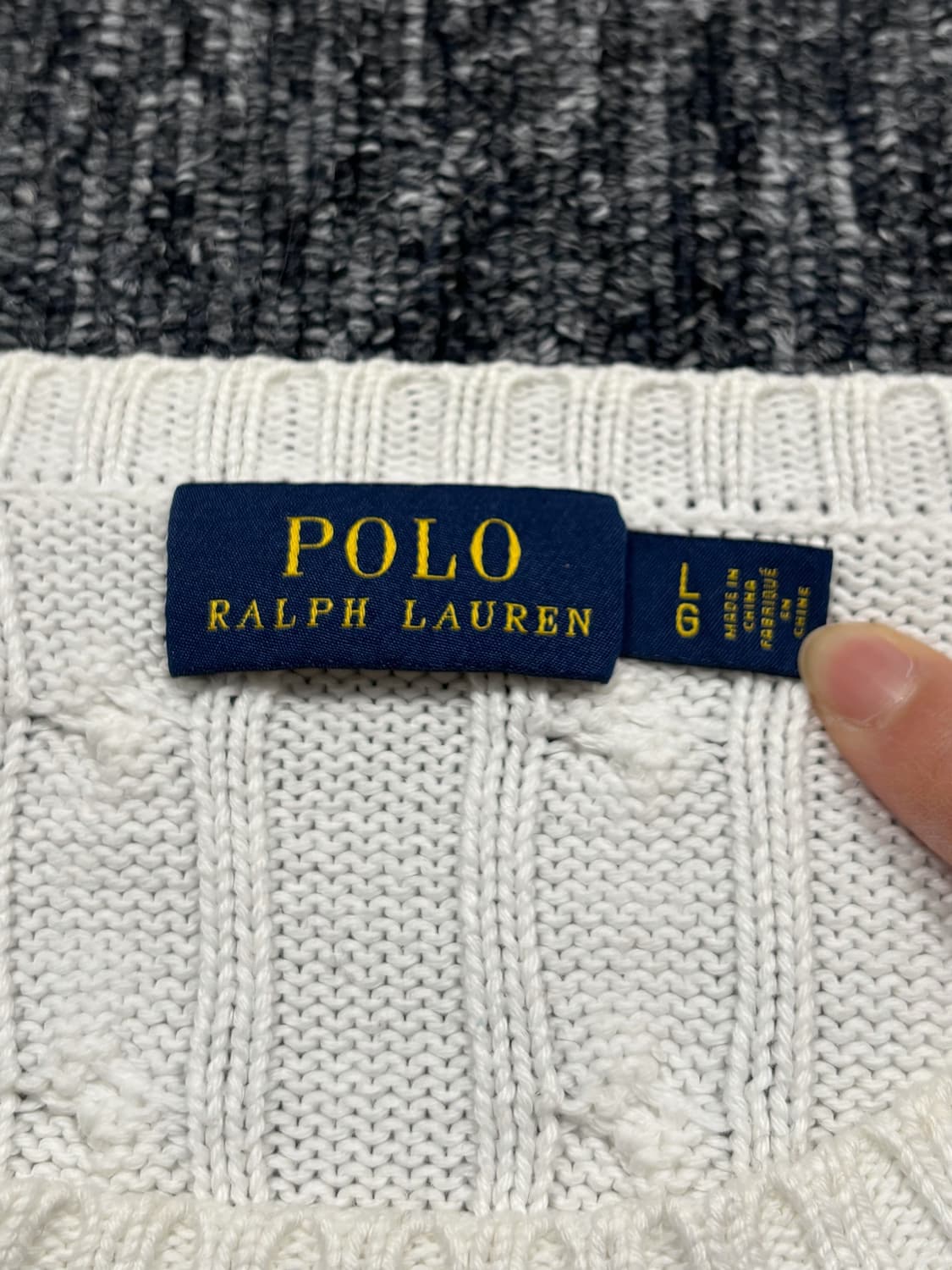 폴로 화이트 꽈배기 니트 상품이미지6