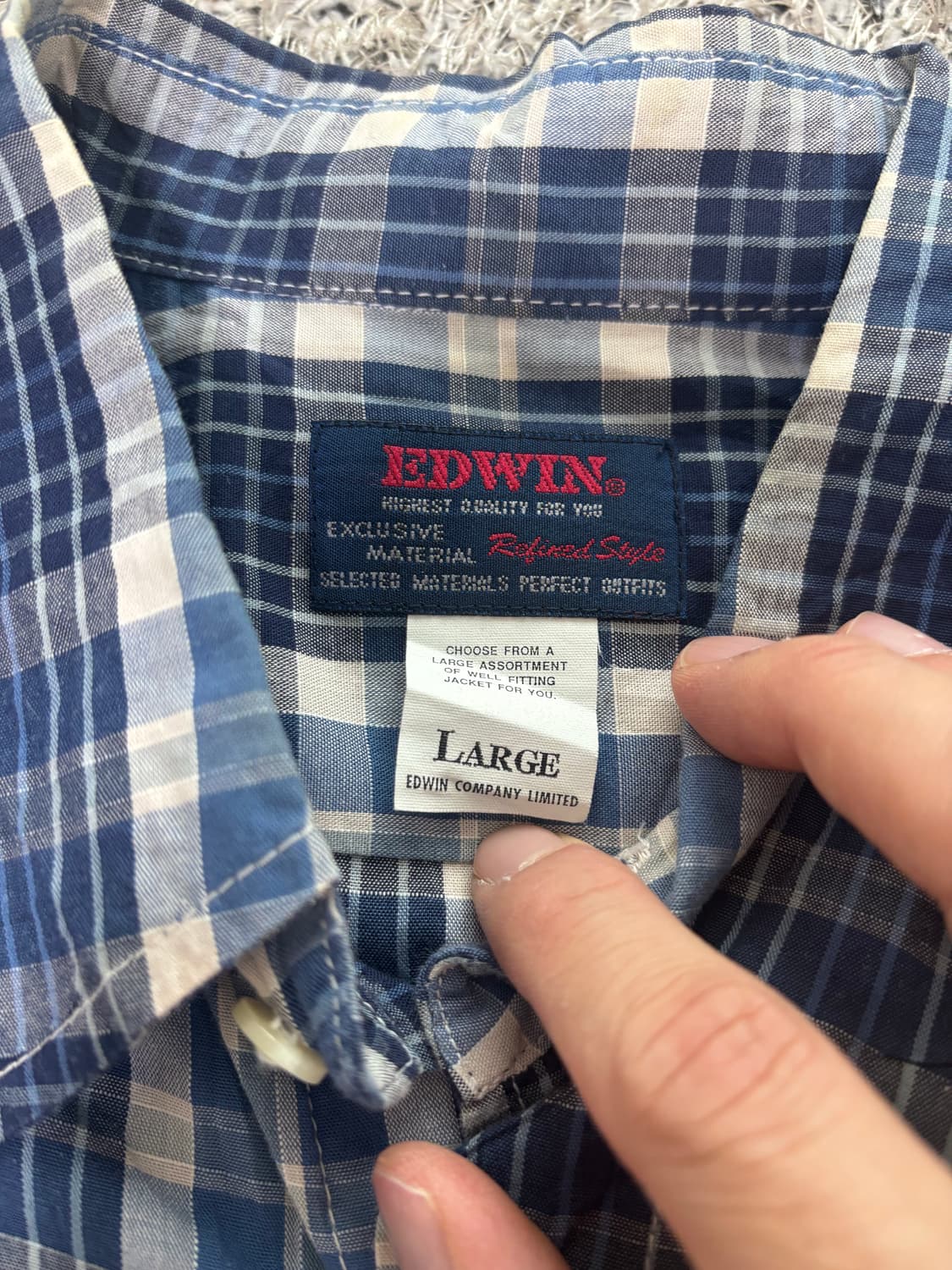 일본판 EDWIN 체크셔츠 사이즈 105 상품이미지5