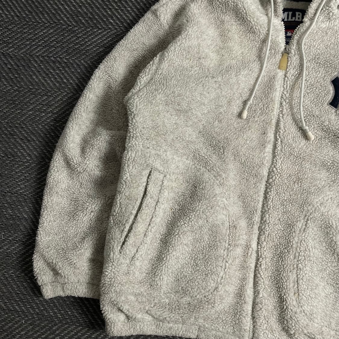00s MLB 올드스쿨 뉴욕 양키스 플리스 후드 자켓 y 3732 상품이미지4