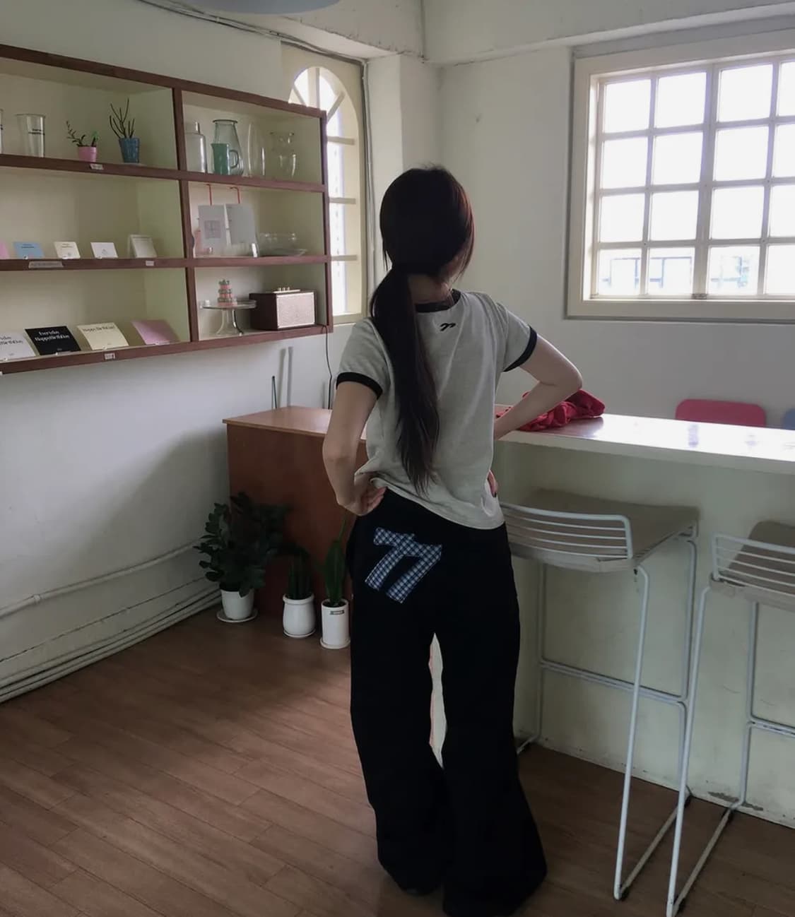 탄산마그네슘 77 아플리케 팬츠 2 사이즈 상품이미지1