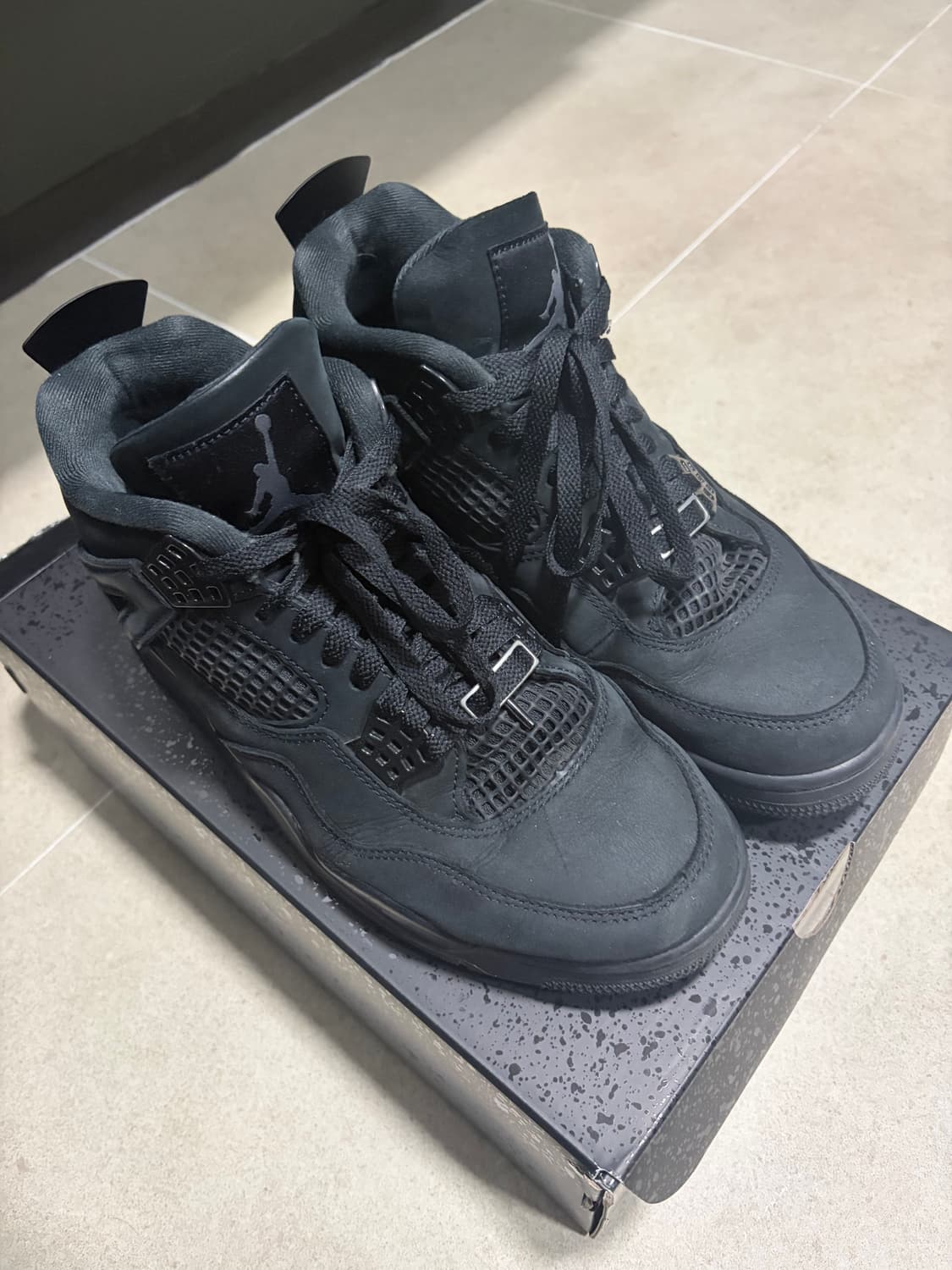 나이키 에어 조던 4 레트로 M - 블랙:라이트 그래파이트:블랙 280 상품이미지1