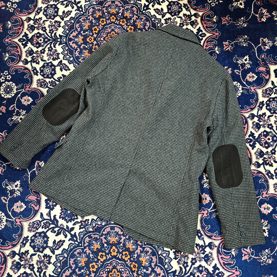 까르트블랑슈 엘보패치 체크 울 블레이저 자켓 105size 상품이미지2