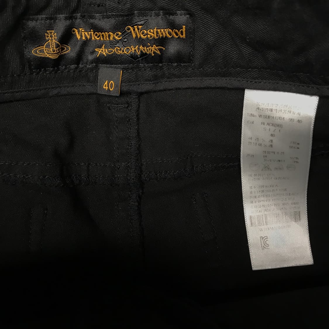 비비안웨스트우드 코튼 팬츠 블랙 40 상품이미지7