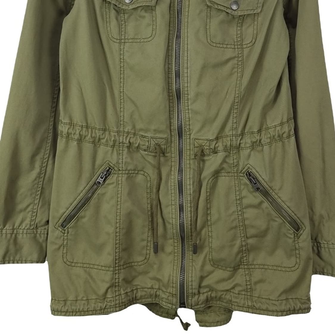 [아베크롬비] 빈티지 가공 워시드 후드 야상 자켓 카키 M18001 상품이미지5