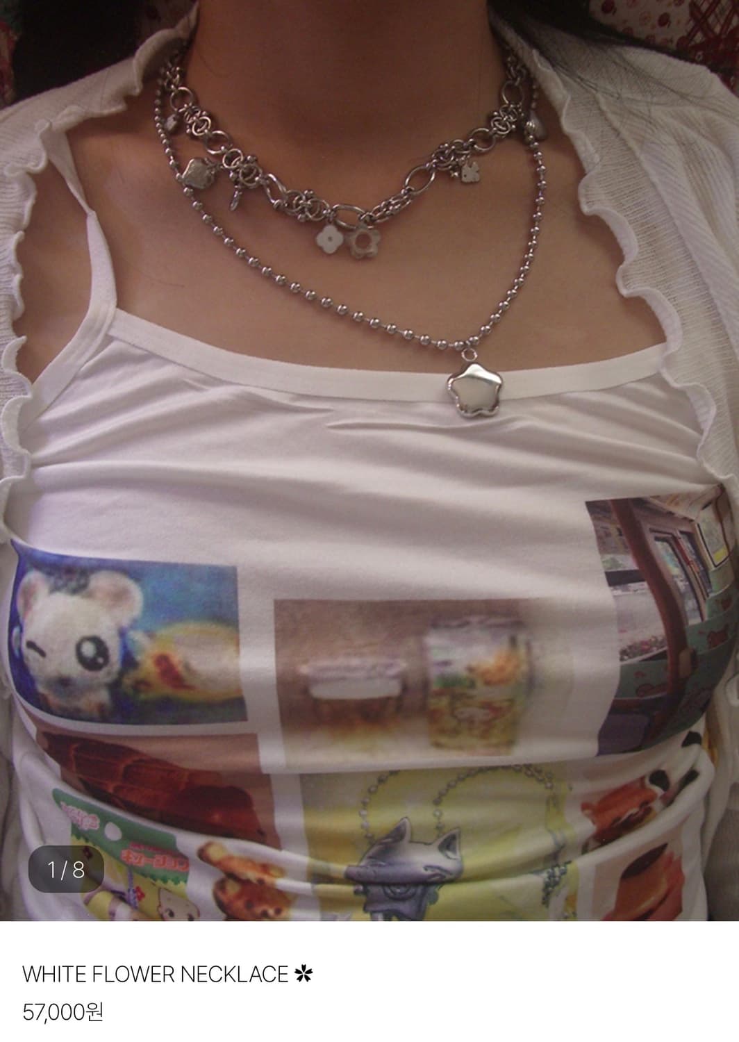 다인리 whiteflower 목걸이 상품이미지1
