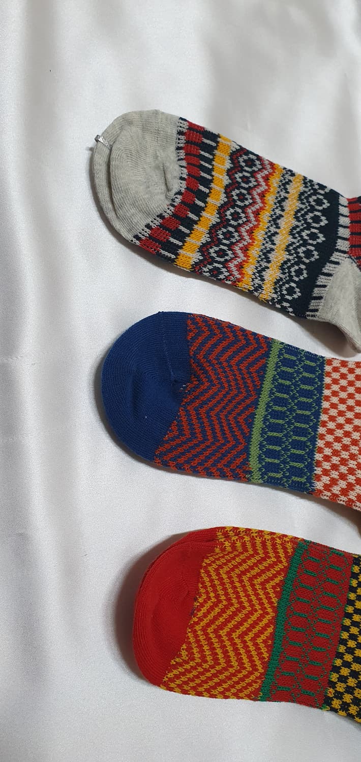 블루 그레이 그린 레드 크림베이지 에스닉 체크 비비안웨스트우드 양말  상품이미지8