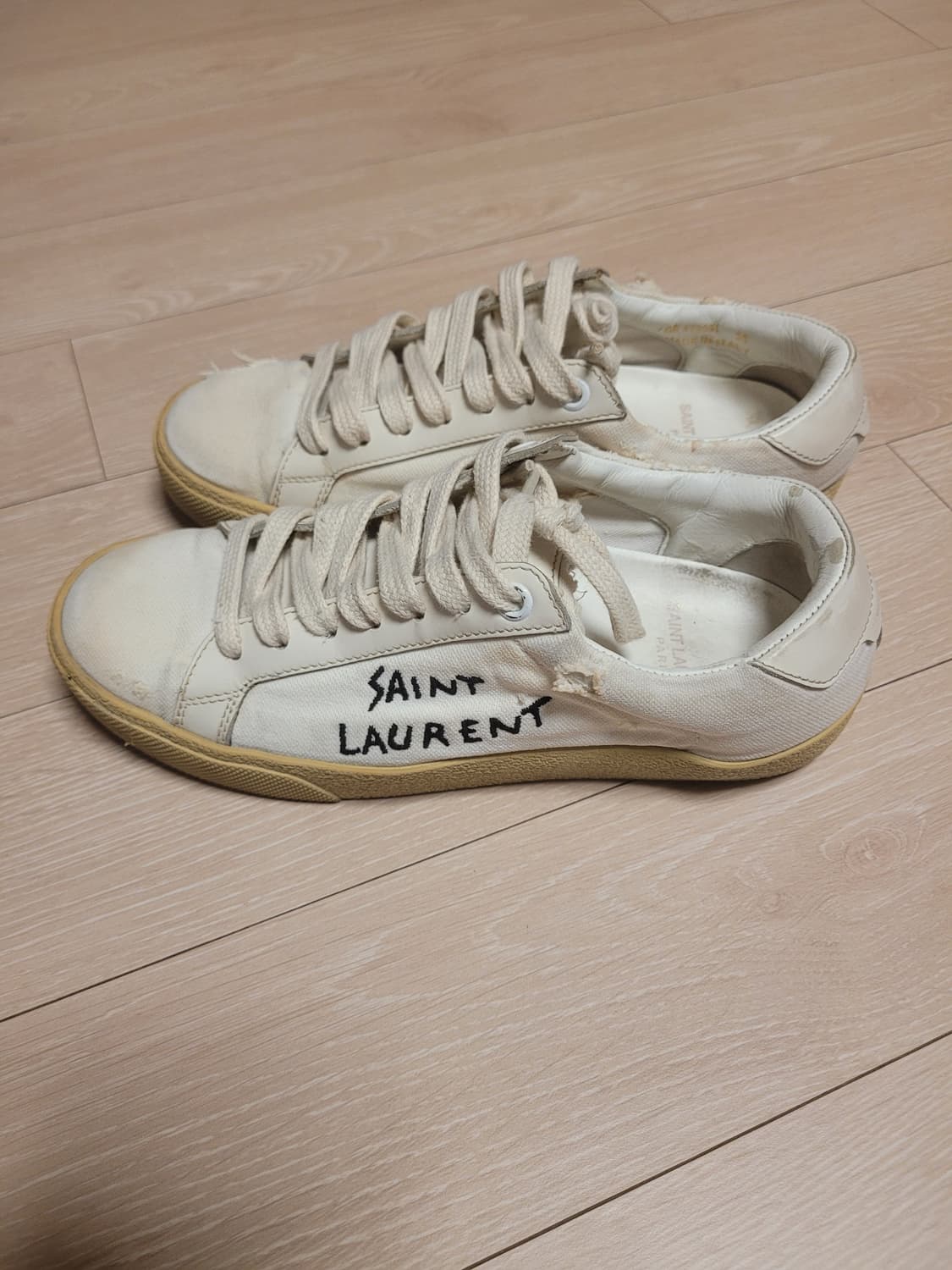 생로랑 빈티지 스니커즈 아이보리 사이즈 35 상품이미지1