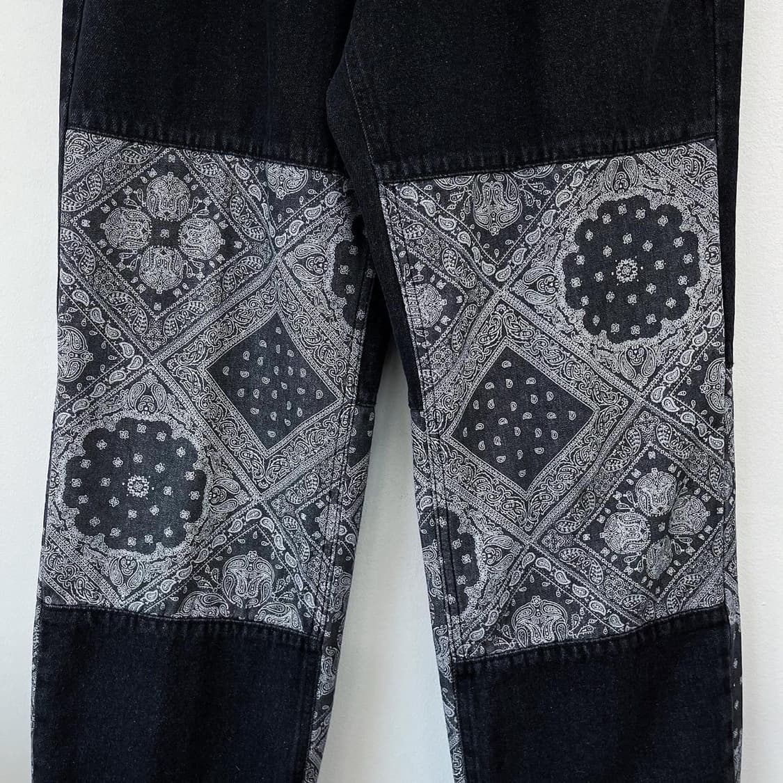 뮤즈 반다나 패치 워크 흑청 데님 팬츠 상품이미지5