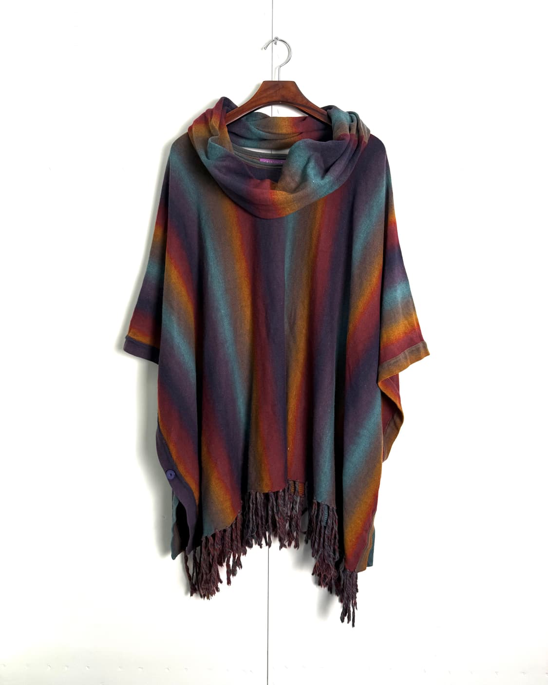 빈티지 레인보우 니트 케이프 상품이미지1