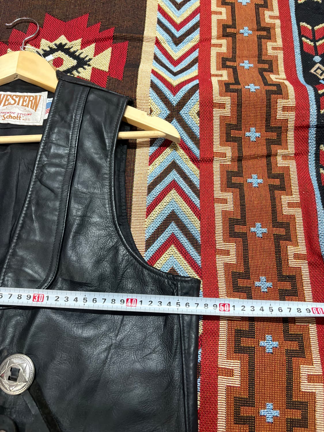 Schott 웨스턴 가죽 레더베스트 자켓 상품이미지7