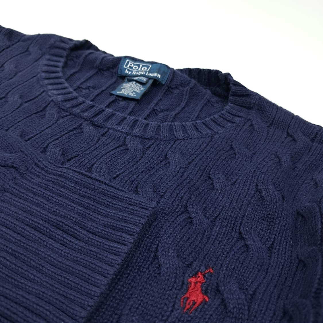 CL383 XL 폴로 00s 코튼 케이블 네이비 니트 스웨터 상품이미지4
