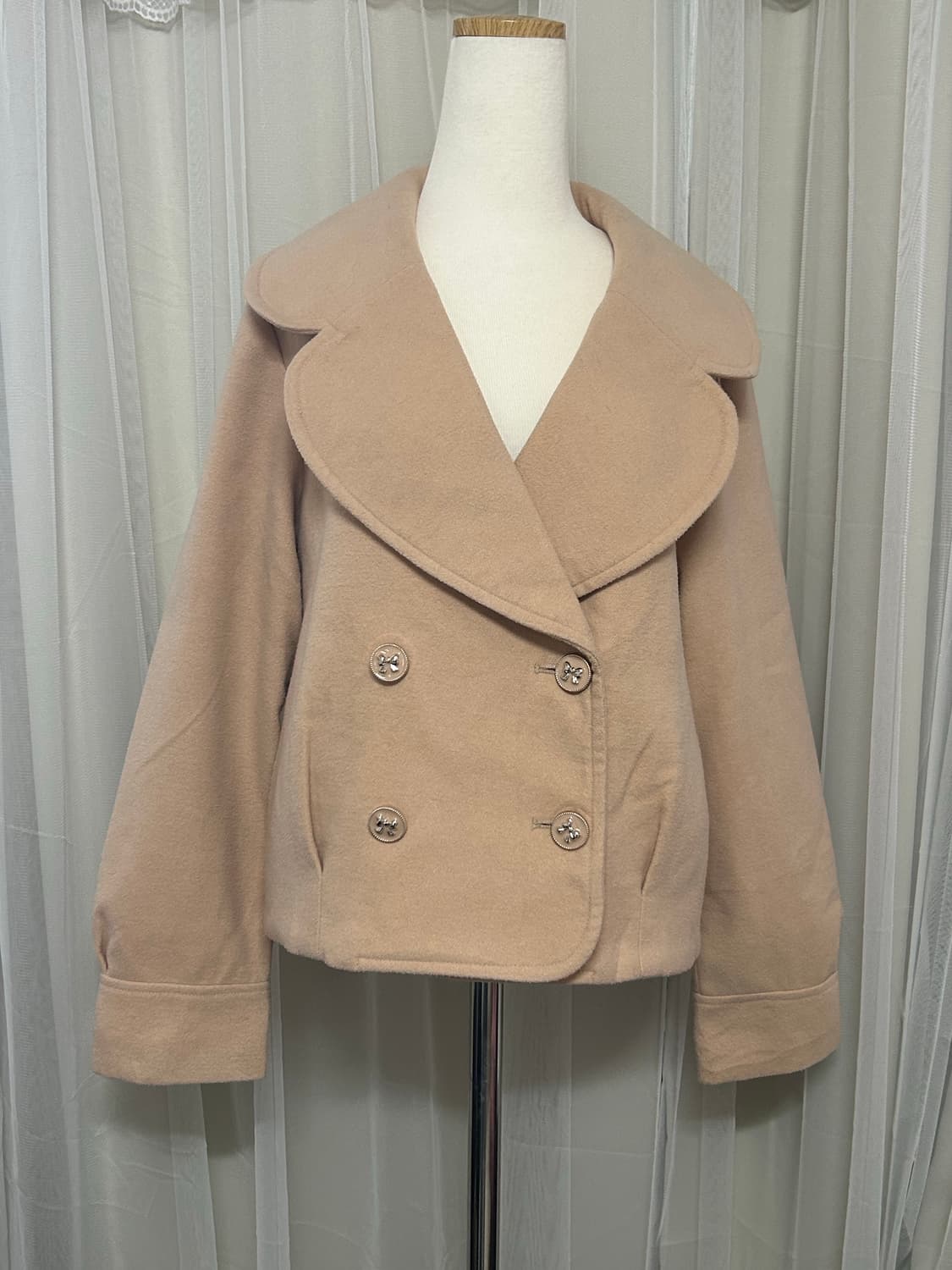 리즈리사 빅카라 하프코트 리본버튼 히메가루 라떼갸루 상품이미지1