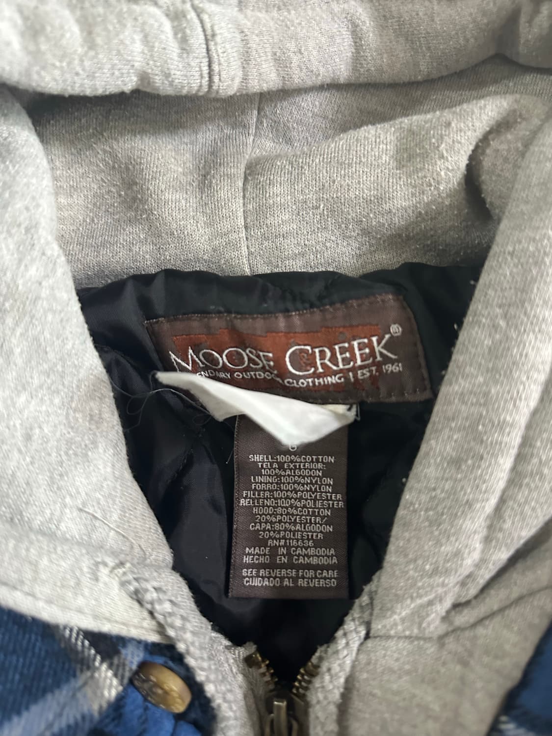 MOOSE CREEK 크릭 블루 체크 후드 셔츠 상품이미지6