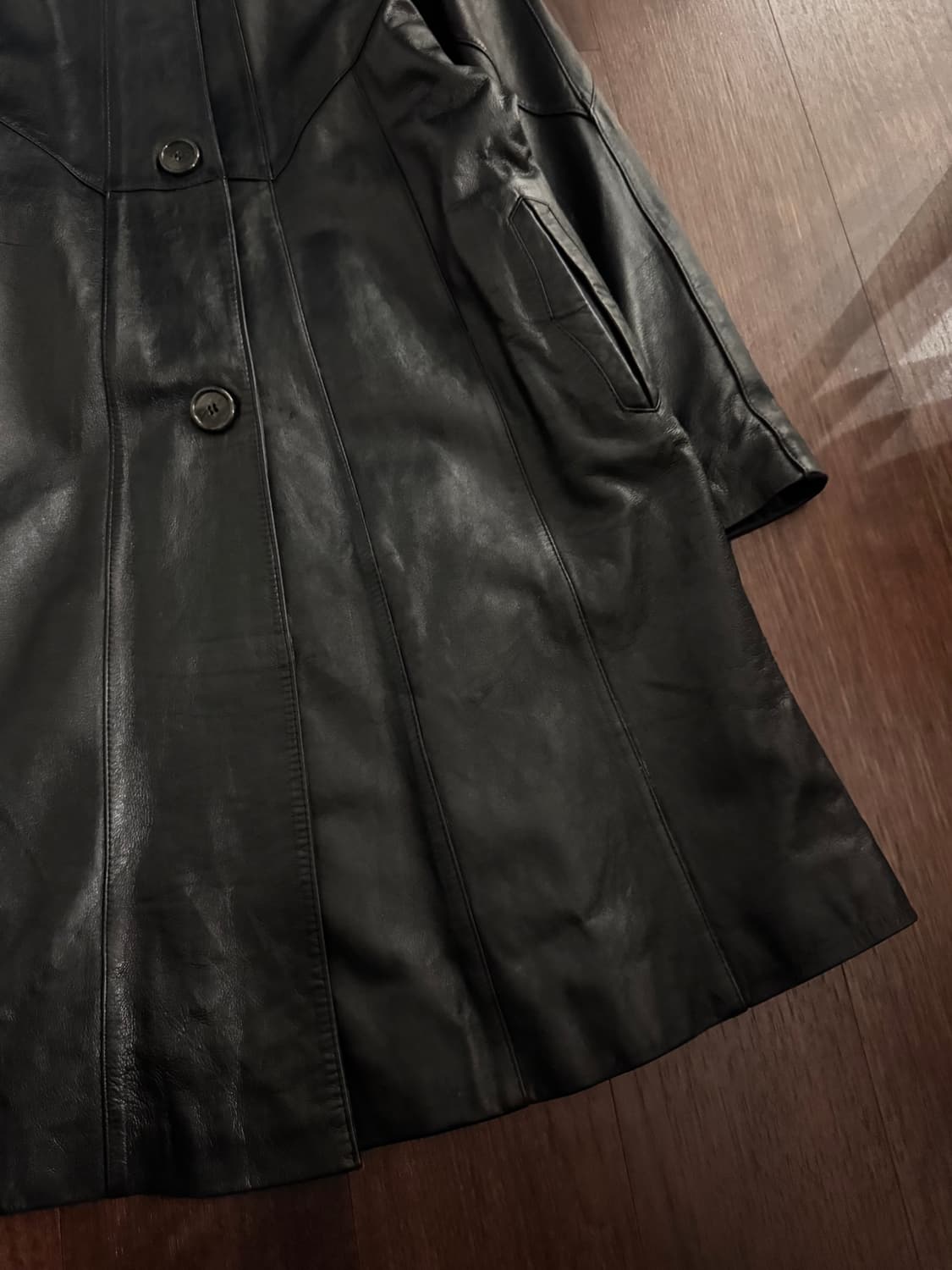 소가죽 롱코트 상품이미지3