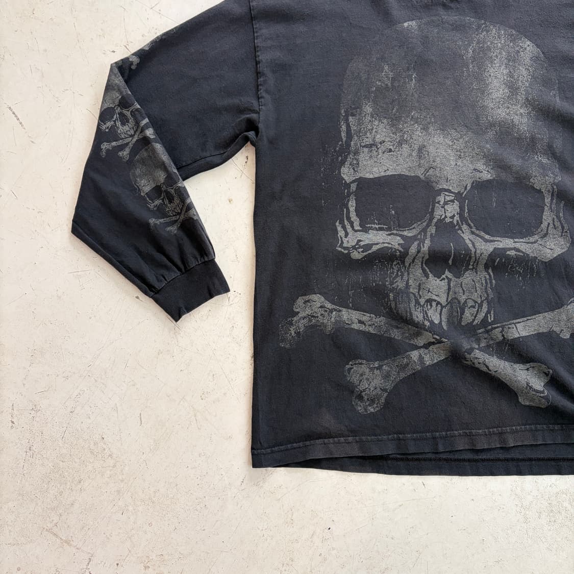 00s HOT LEATHERS 빈티지 스컬 프린팅 롱슬리브 L 상품이미지3