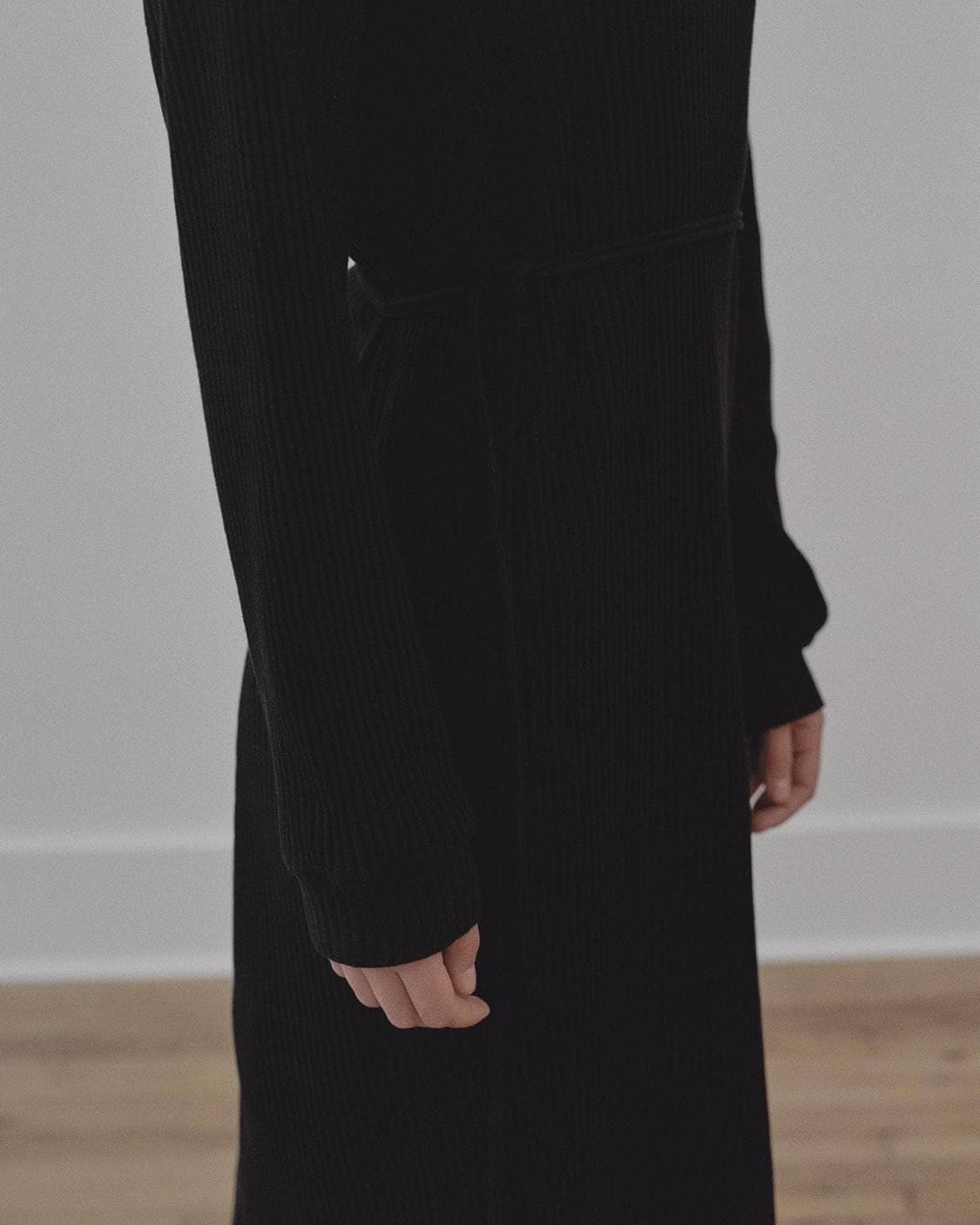 BASERANGE 베이스레인지 유기농 코튼 플리스 원피스 블랙 xs 상품이미지7