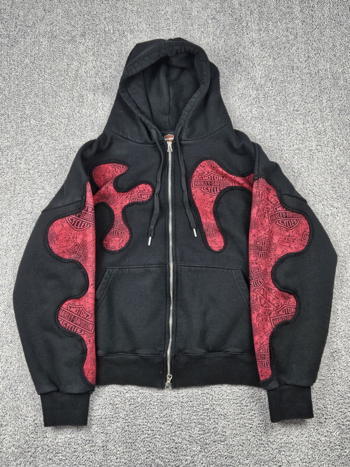 할리 데이비슨 아플리케 커스텀 스웻 후드집업 (상세설명참조)/ 10284 상품이미지2