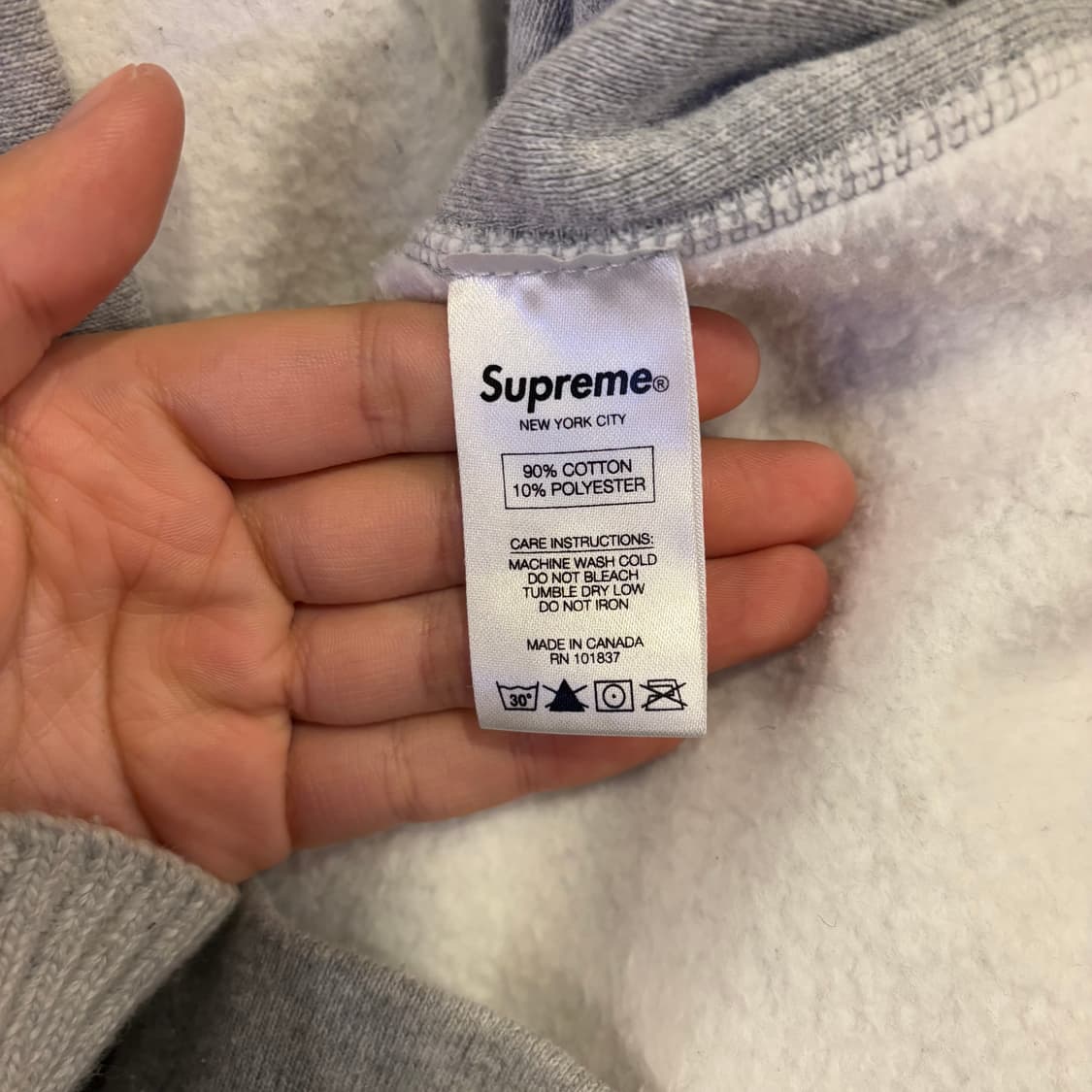 슈프림 박스로고 그레이 후드티 상품이미지4