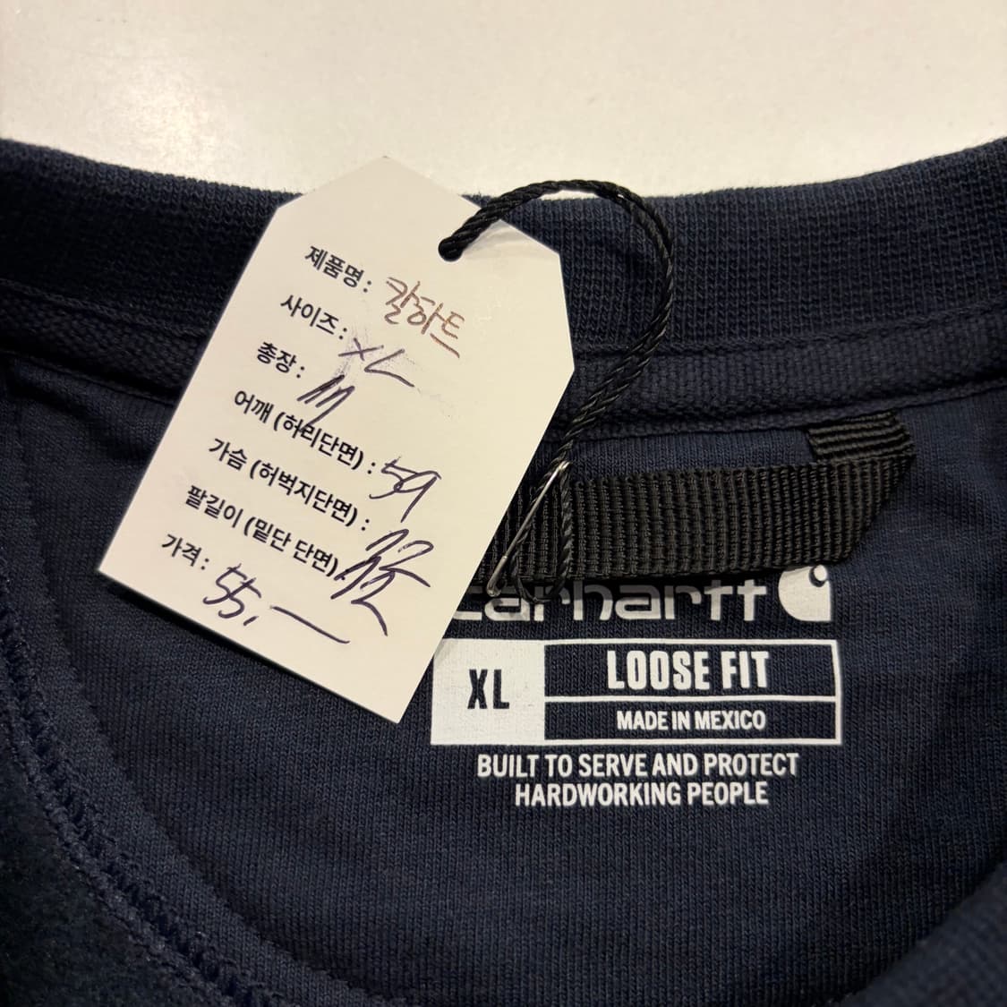 [XL] 칼하트 포켓 스웻 맨투맨 네이비 D605 상품이미지5