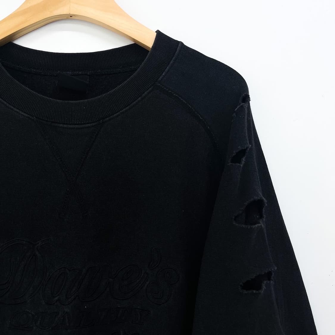 데이브스퀄리티미트 리버스위브 데미지 스웻셔츠 상품이미지2