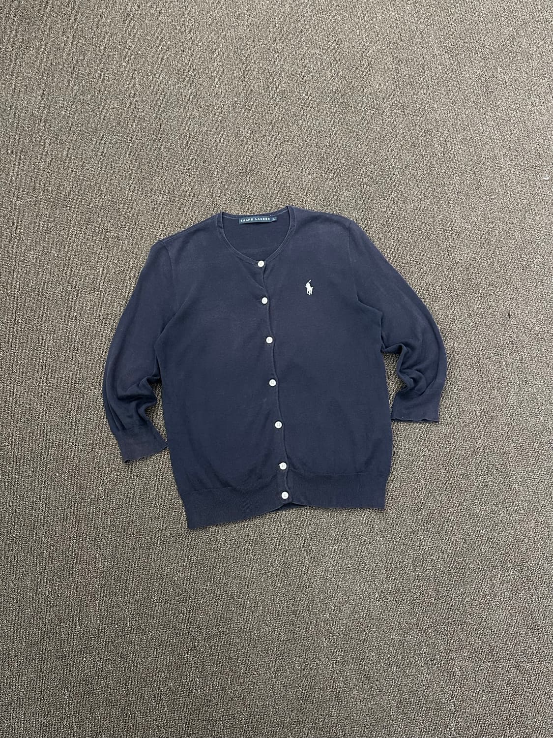 L)폴로 랄프로렌 여성 네이비 피마 코튼 가디건 상품이미지3