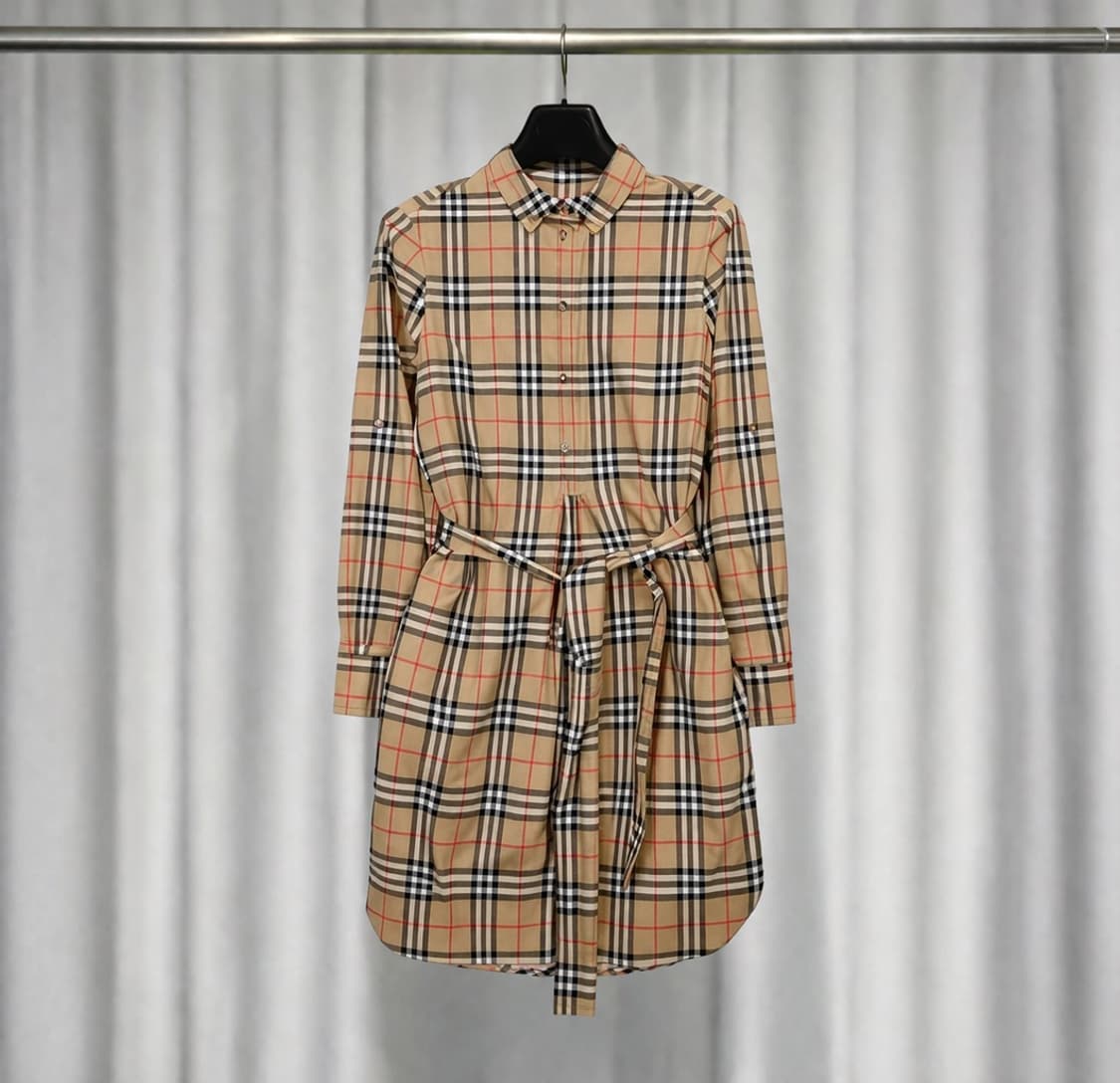 (38) 버버리 신형 타이 웨이스트 벨티드 원피스 상품이미지1