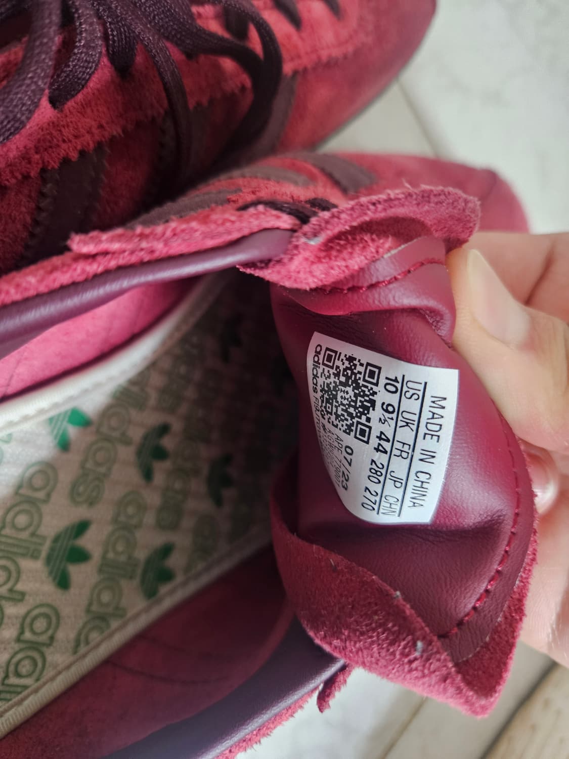 아디다스 토바코 그루엔 버건디 280 박스O 상품이미지5