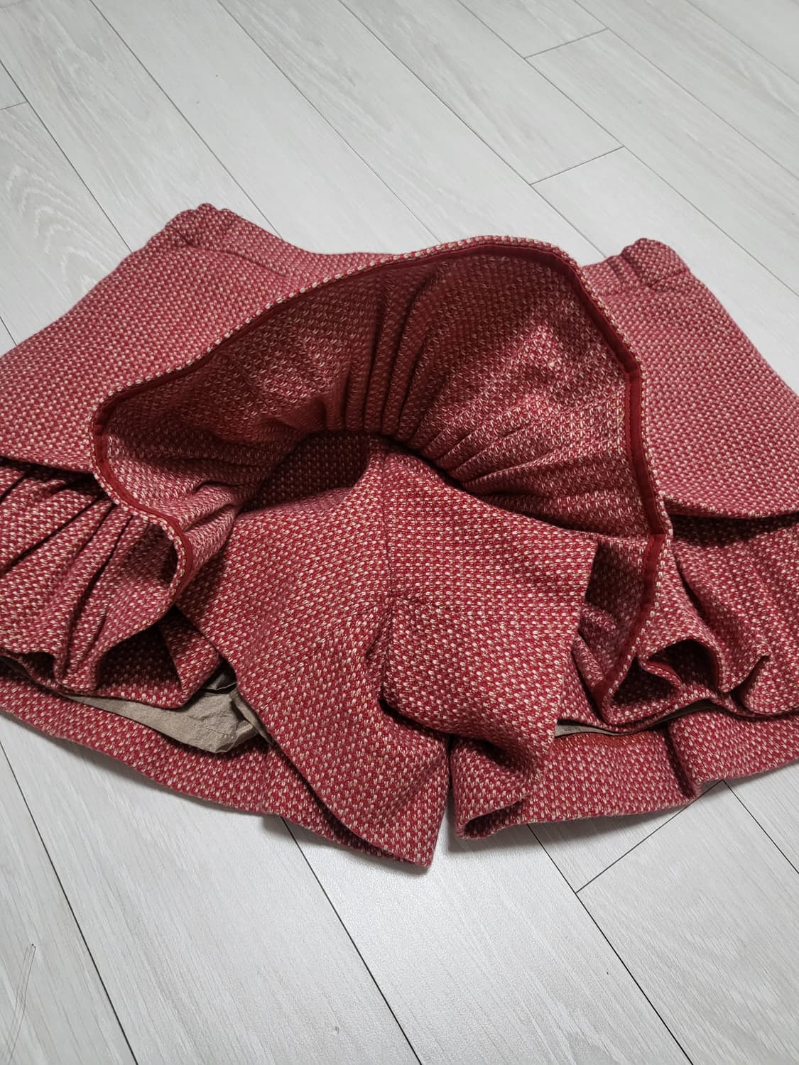 (상태굿!)오즈세컨 톤다운 레드핑크 프릴 스커트 팬츠 상품이미지5