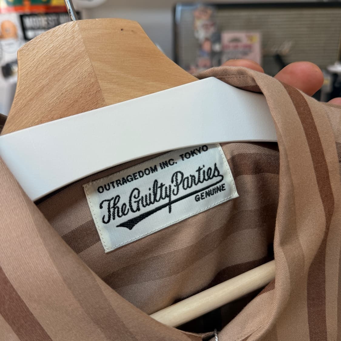 25SS 와코마리아 레이온 스트라이프 패턴 셔츠 XL 상품이미지5