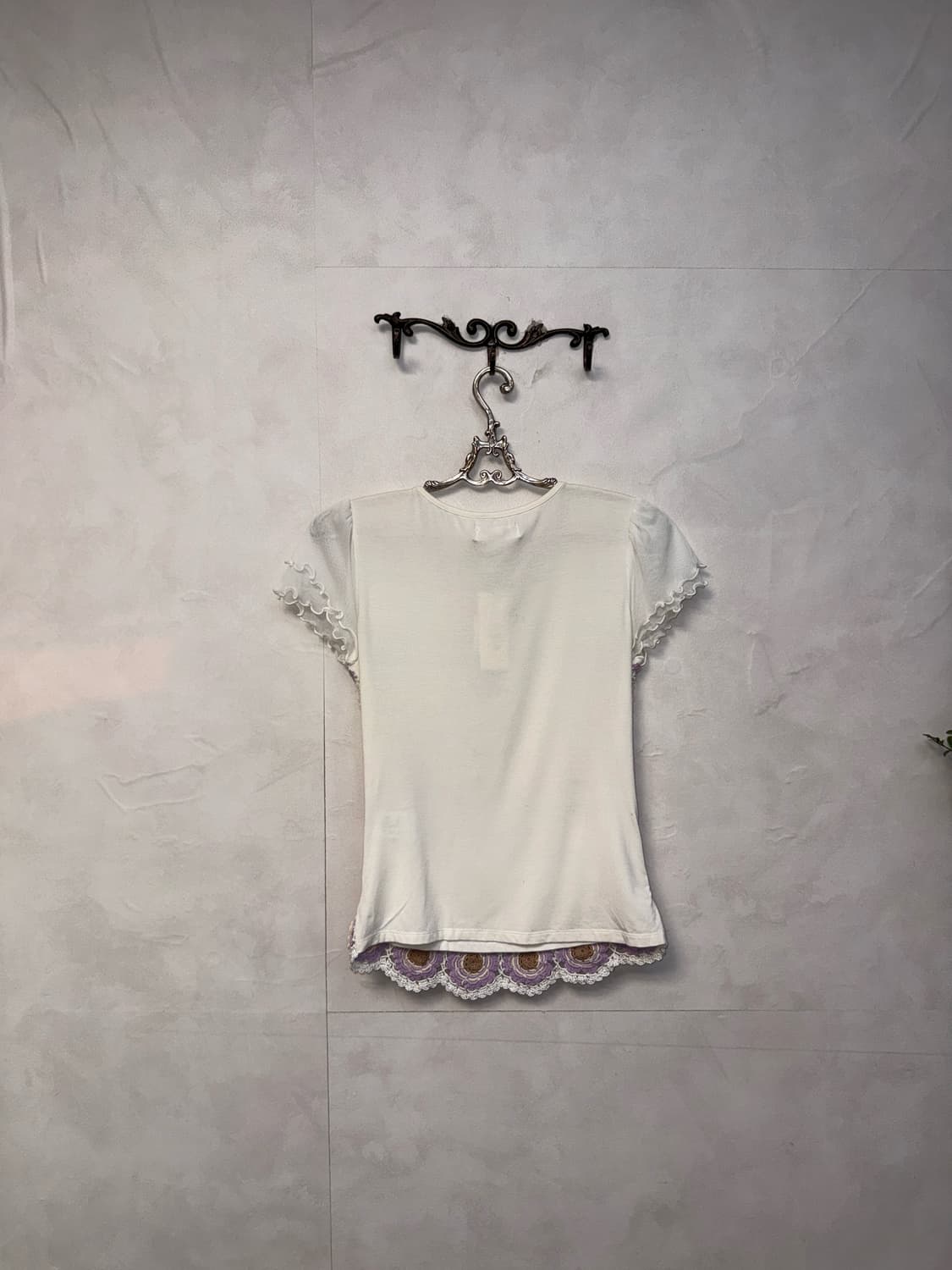 Maliani white purple flower crochet bl 상품이미지3