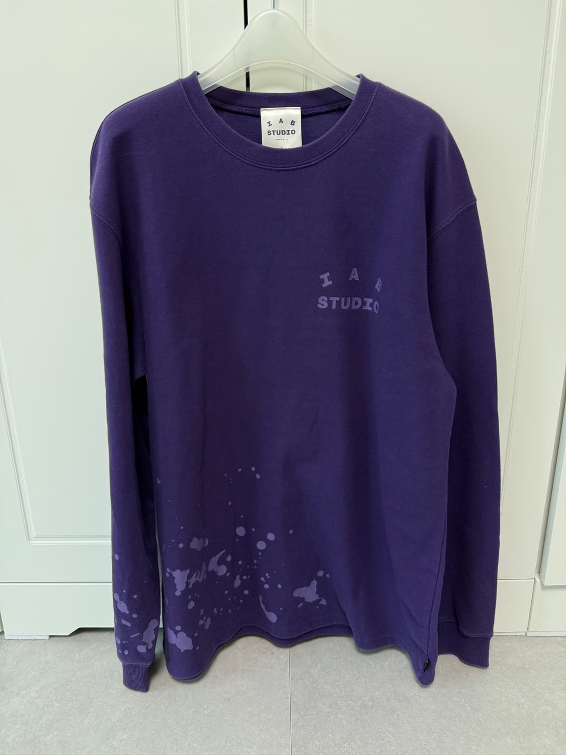 아이앱 스튜디오 롱슬리브 티셔츠 퍼플 스플래쉬드 상품이미지2