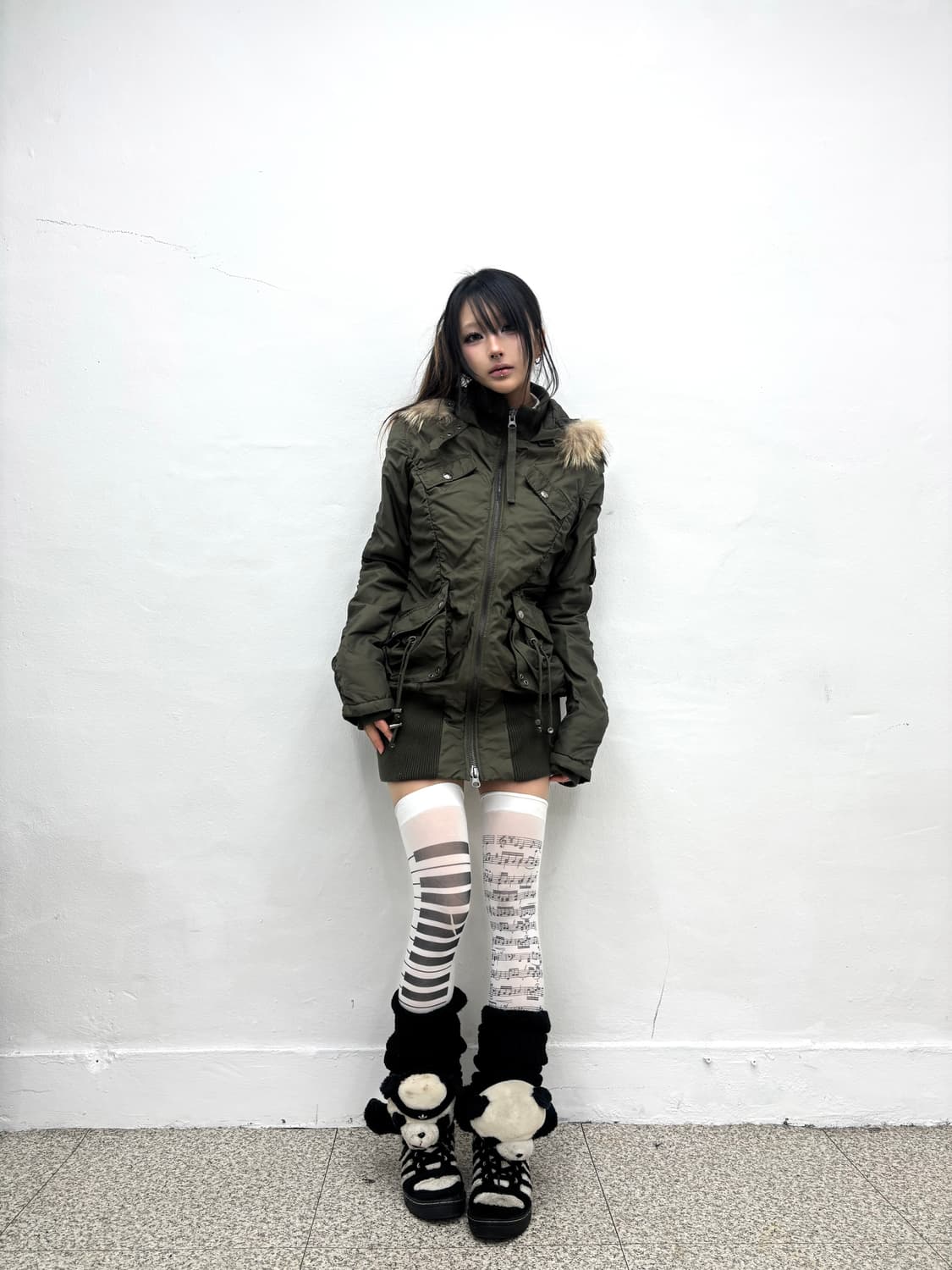 Cargo pocket shirred fur hood jacket   상품이미지2