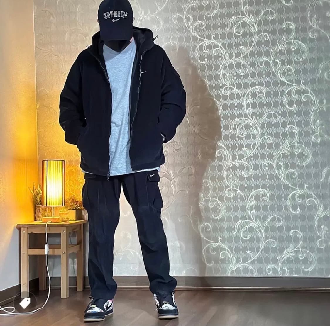 M)슈프림 x 나이키 아크 코듀로이 후드 자켓 블랙 -22ss 상품이미지3