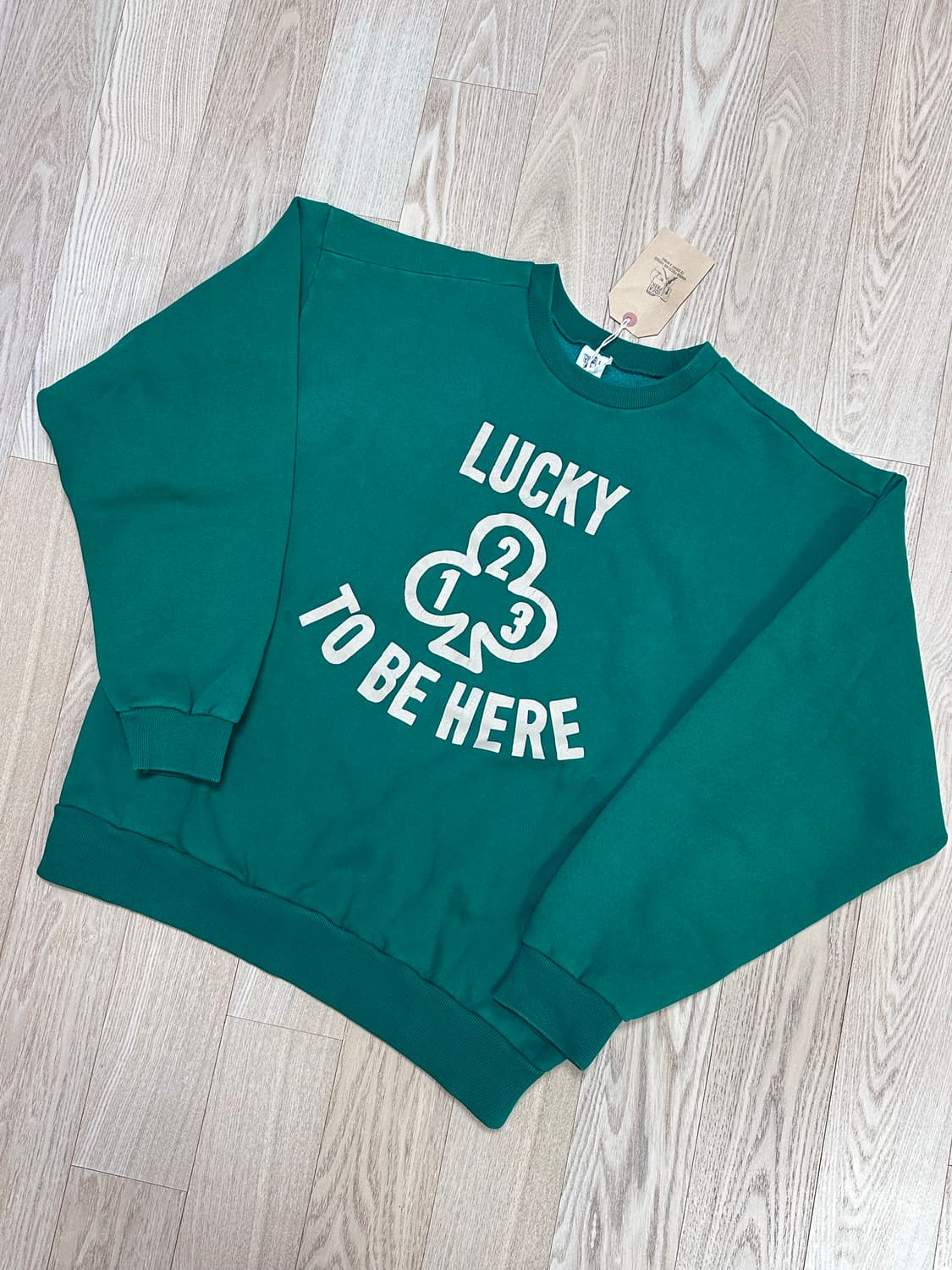 컬렉트피시스 클로버 맨투맨 그린 L 새상품 상품이미지1