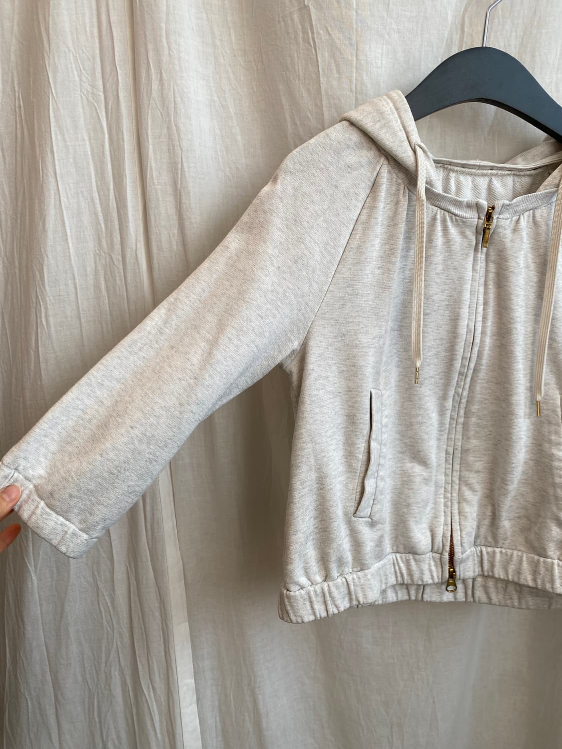 KUMIKYOKU 크롭 투웨이 후드집업(S-M) 상품이미지3