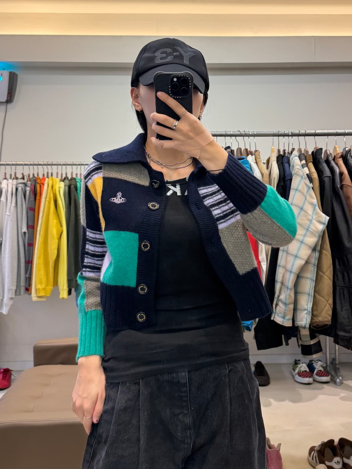 비비안웨스트우드 패치워크 라펠 울 니트 가디건 상품이미지9