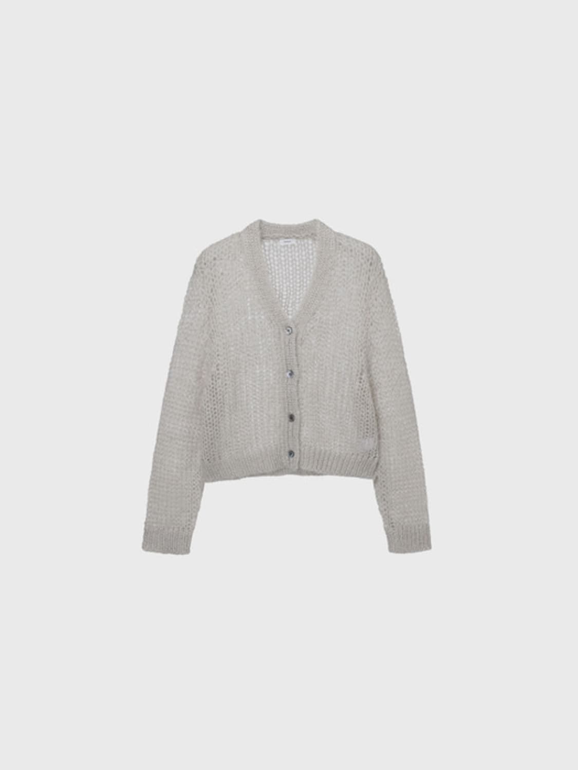 모노하 모헤어 쇼트 가디건&머플러 라이트베이지 상품이미지4