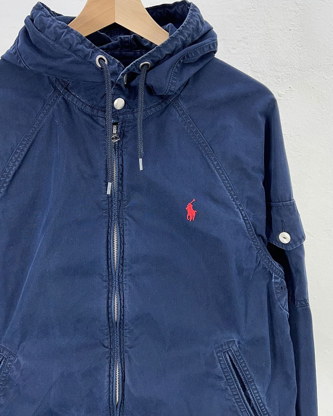 폴로 랄프로렌 네이비 코튼 쉘 후디 풀 집업 자켓 상품이미지3