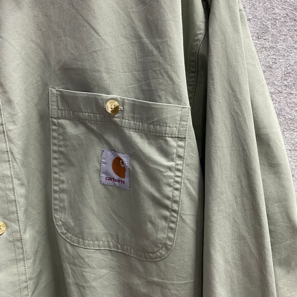 칼하트 포켓로고 애쉬그린 워크 셔츠 B3694 상품이미지3