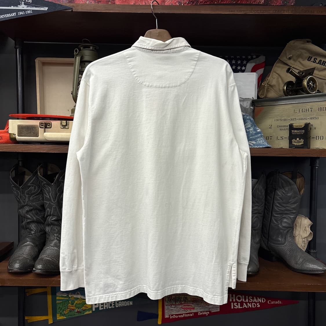 90s 폴로 랄프로렌 소트프 피마코튼 롱슬리브 카라티 화이트 N911 상품이미지2