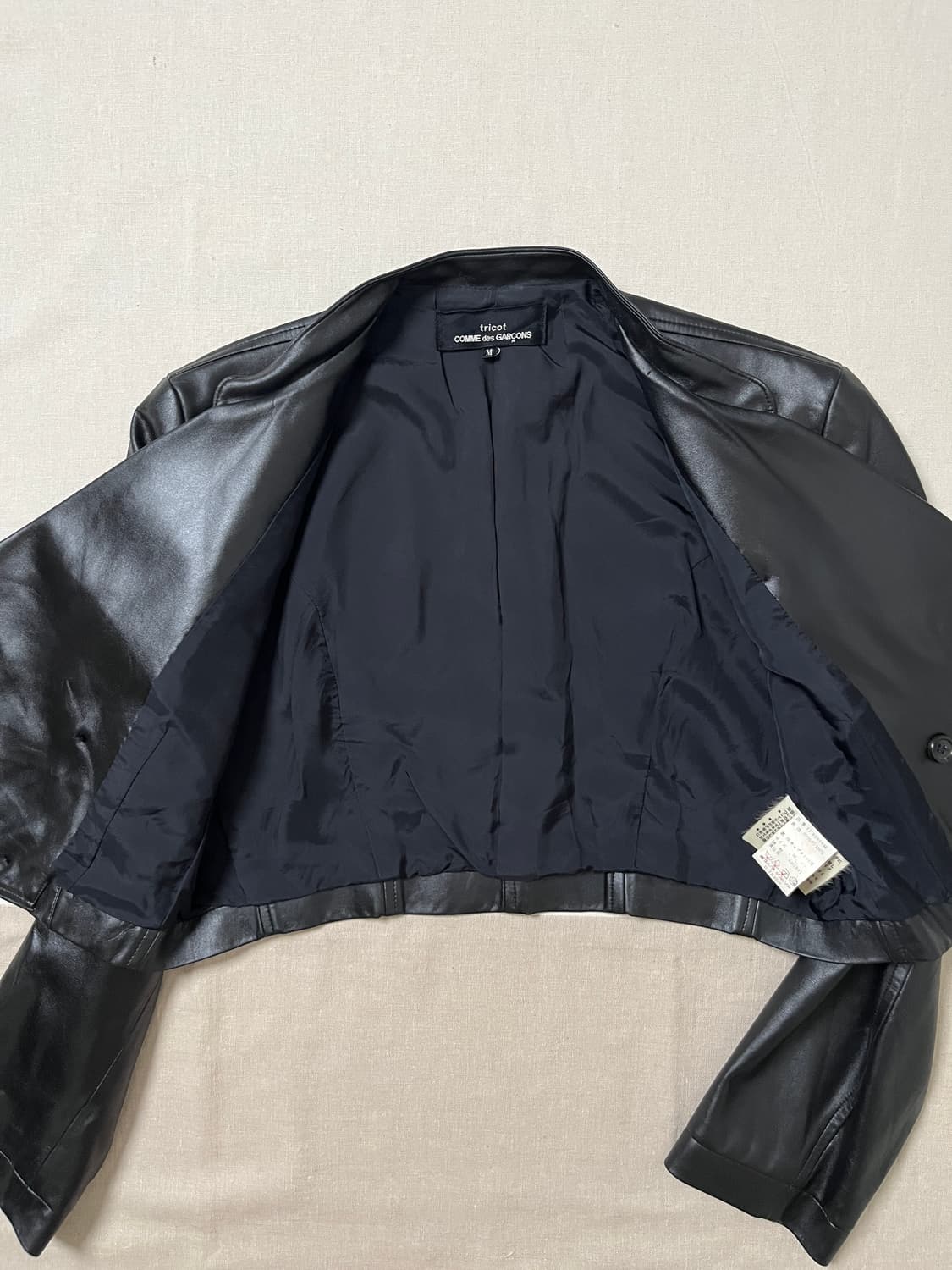 90s 꼼데가르송 레더 더블 크롭 자켓 comme des garcons 상품이미지3